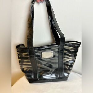 Micheal Kors• Clear and black Zebra print tote